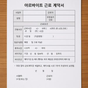 아르바이트 근로 계약서