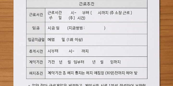 아르바이트 근로 계약서 작성 시 사업주와 근로자가 반드시 확인해야 할 체크리스트